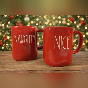 Set Of 2 Rae Dunn Naughty and Nice Mugs